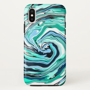 Case-Mate iPhone Case Flèches de marbre bleu/turquoise