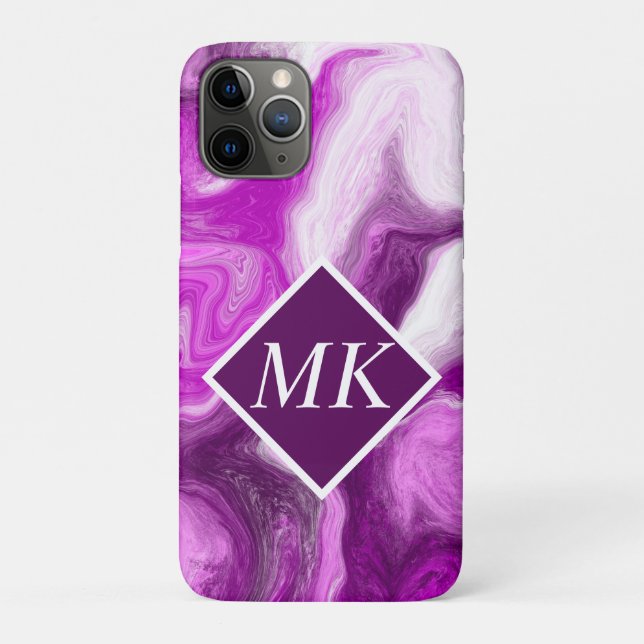 Coques Case-Mate iPhone Flèches pourpres et Marbres blancs personnalisées (Dos)