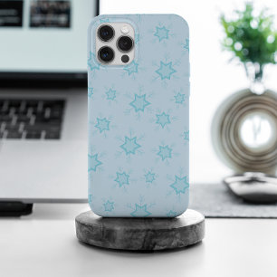 Coque iPhone 15 Pro Max Fléchettes de neige, Bleu glacé, Fléchettes de nei