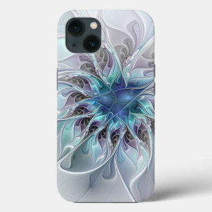 Case-Mate iPhone Case Fleur Abstraite Fractale Moderne Avec Bleu