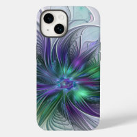 Fleur Abstraite Moderne Art Fractal Vert Violet