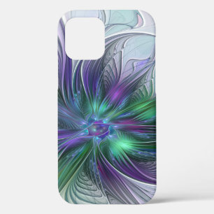 Case-Mate iPhone Case Fleur Abstraite Moderne Fractale Verte Violette