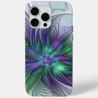 Fleur Abstraite Moderne Fractale Verte Violette