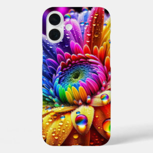 Coques iPhone 16 Plus Fleur arc-en-ciel