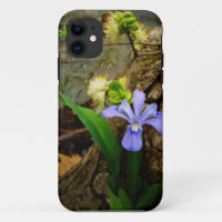 Fleur blanche pourpre bleu Iris