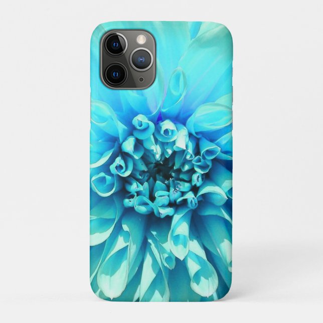Coques Case-Mate iPhone Fleur bleu clair Dahlia (Dos)