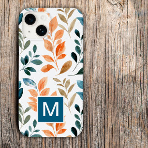 Coque Pour iPhone 14 Fleur boho monogramme