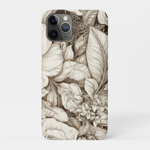 Case-Mate iPhone Case Fleur botanique sépia de campagne française Crème