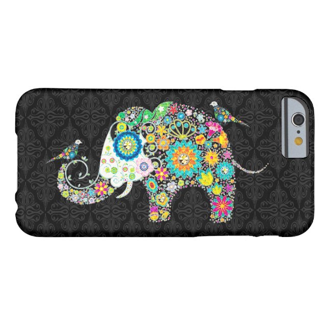 Coques Case-Mate iPhone Fleur colorée Retro Eléphant & Oiseaux (Dos Horizontal)