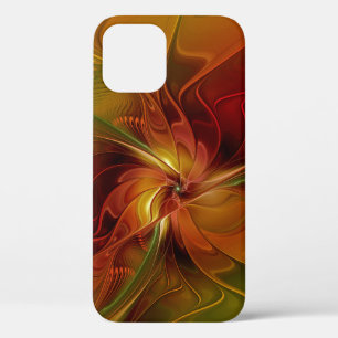Case-Mate iPhone Case Fleur d'art fractal abstraite rouge orange marron