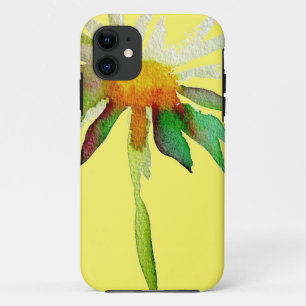 Coque iPhone 11 Fleur d'art moderne marguerite jaune