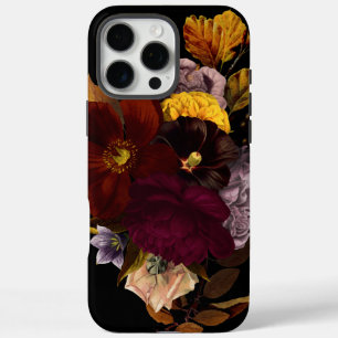 Coques iPhone 16 Pro Max Fleur d'automne noir foncé Moody