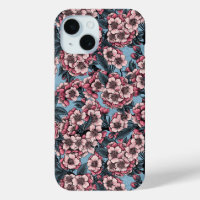Fleur de cerisier rose et bleu