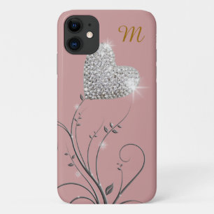 Coque Case-Mate Pour iPhone fleur de coeur brillant