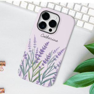 Coque Pour iPhone 14 Pro Fleur de lavande violette aquarelle