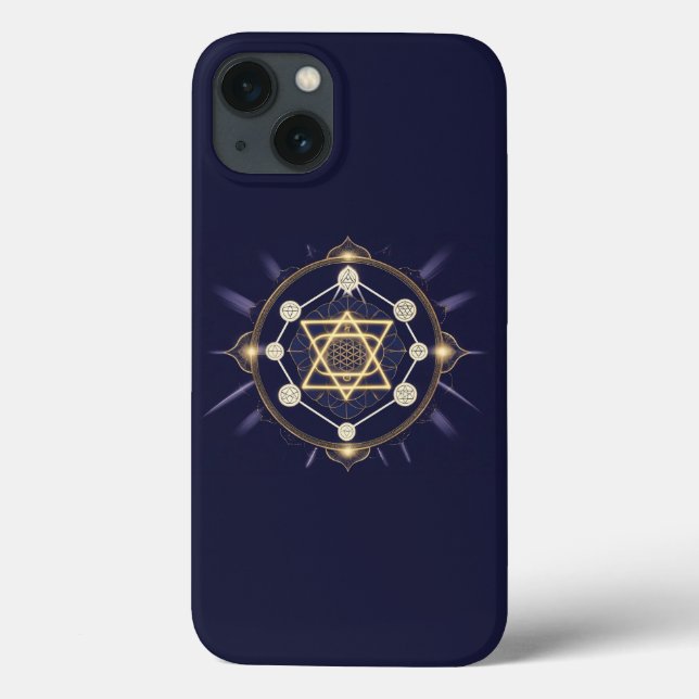 Coques Case-Mate iPhone Fleur de l'Infini — Géométrie Sacrée Céleste (Verso)