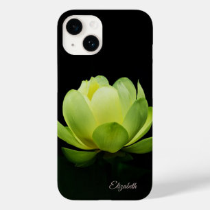 Coque Pour iPhone 14 Fleur de lotus verte noire