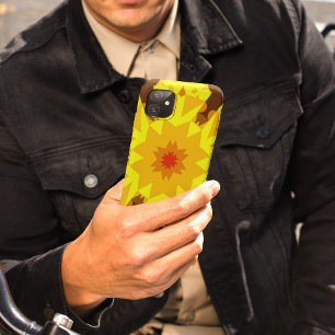 Case-Mate iPhone Case Fleur de Mandala rétro orange et jaune