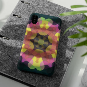 Case-Mate iPhone Case Fleur de Mandala rose jaune et vert