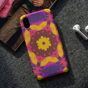 Case-Mate iPhone Case Fleur de Mandala rose violet et jaune