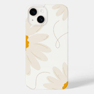 Coque Pour iPhone 14 Fleur de marguerite rétro neutre