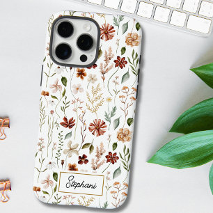 Coques iPhone 16 Pro Max Fleur de Monogramme Aquarelle Vintage Floral