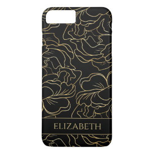 Case-Mate iPhone Case Fleur de Or Noir Personnalisé