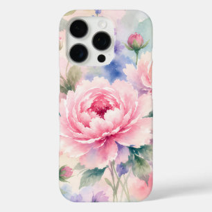 Coques iPhone 16 Pro Fleur de pivoine à l'aquarelle