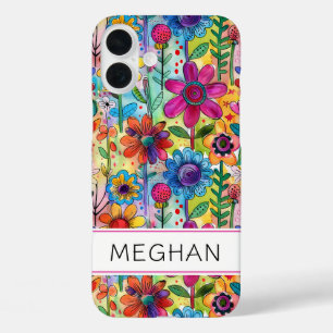 Coques iPhone 16 Plus Fleur de pouvoir rétro groove personnalisée
