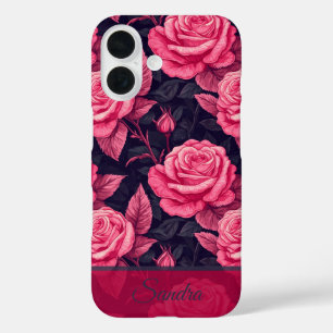 Coques iPhone 16 Fleur de rose de cadeau de vacances colorée