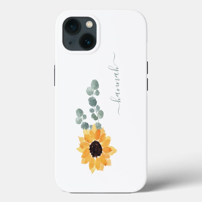 Coques Case-Mate iPhone Fleur de tournesol Nom personnalisé Coque-Mate iPh (Verso)