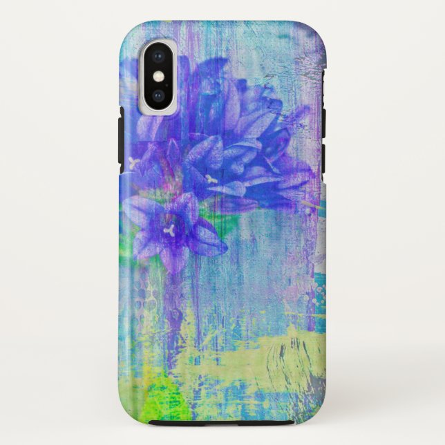 Coques Case-Mate iPhone Fleur de violet bleu (Dos)