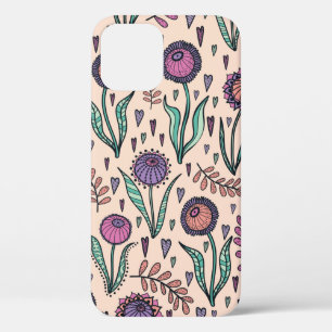 Case-Mate iPhone Case Fleur des années 60 rétro. illustration à main vin