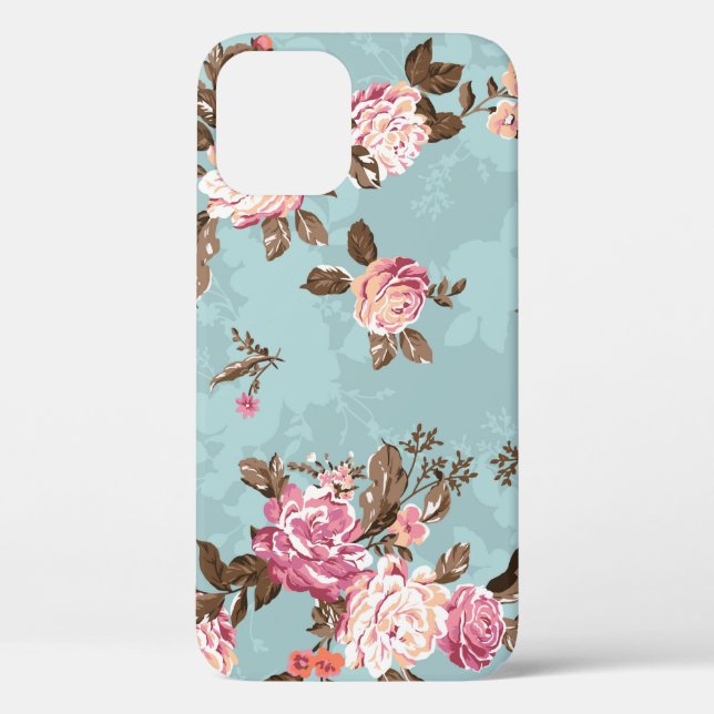 Coques Case-Mate iPhone fleur design motif textile illustration, arrière (Verso)
