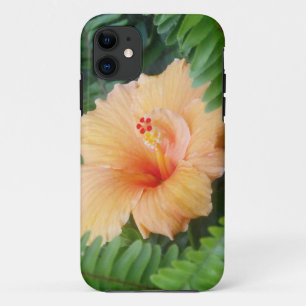 Case-Mate iPhone Case Fleur d'Hibiscus orange avec des fougères
