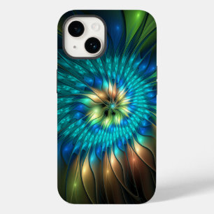 Coque Pour iPhone 14 Fleur d'Imaginaire lumineux, Fractale Abstraite co