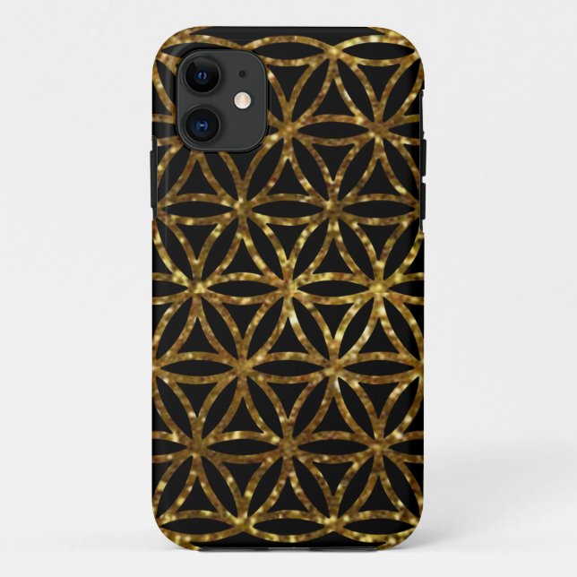 Coques Case-Mate iPhone Fleur étincelante dorée de vie (Dos)