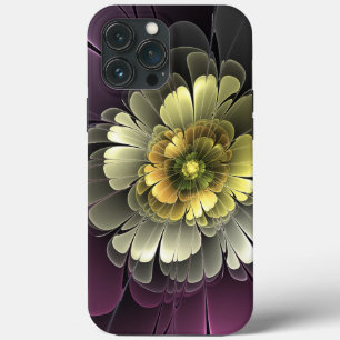 Case-Mate iPhone Case Fleur fractale grise et pourpre moderne abstraite