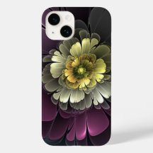 Fleur fractale grise et pourpre moderne abstraite