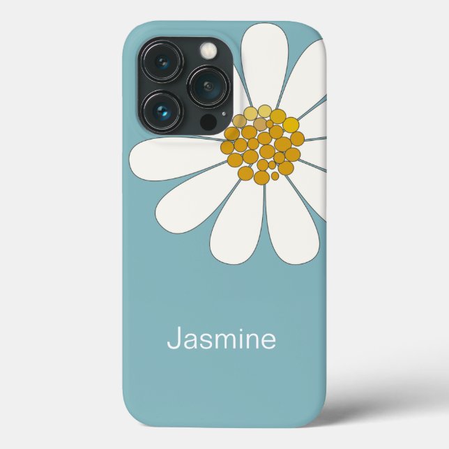 Coques Case-Mate iPhone Fleur marguerite blanche Nom personnalisé (Verso)