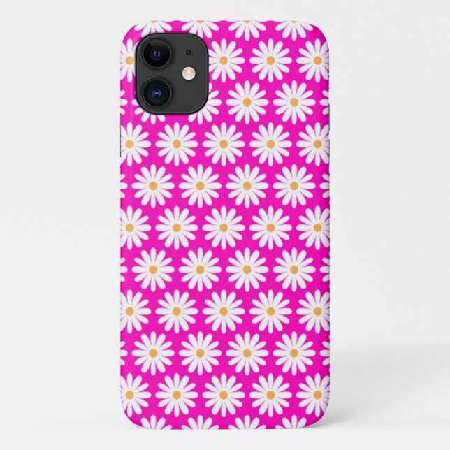 Coques Case-Mate iPhone Fleur marguerite rose et blanc (Dos)