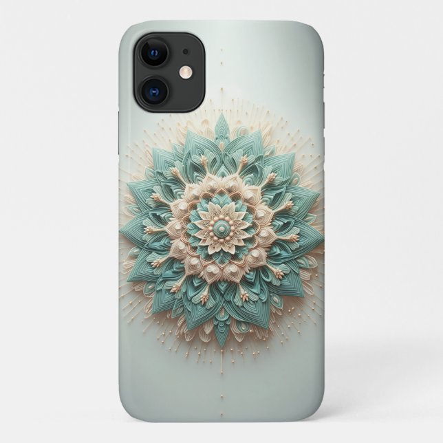 Coques Case-Mate iPhone Fleur moderne complexe stratifiée - Élégant sarcel (Dos)