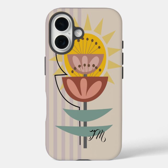 Coques Case-Mate iPhone Fleur moderne et texte personnalisé (Verso)