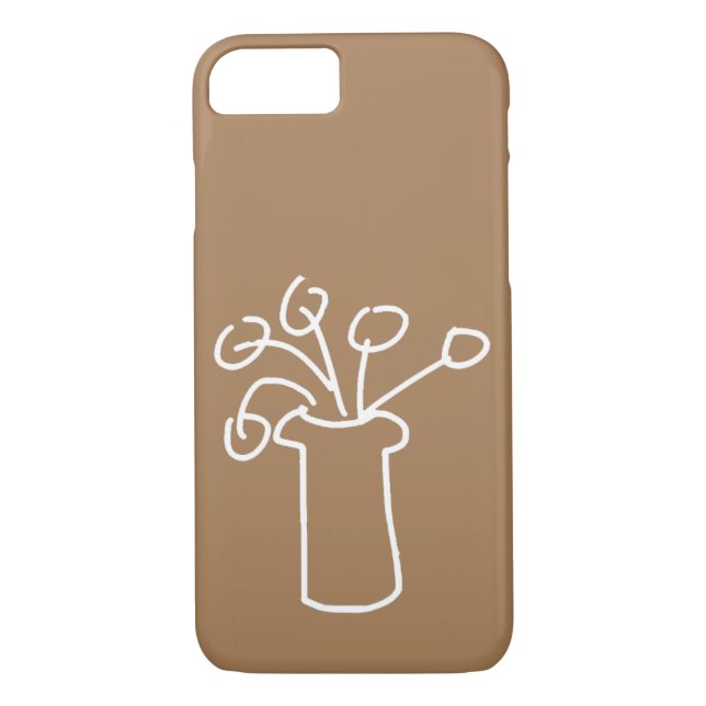 Coques Case-Mate iPhone Fleur moderne simple blanc (Dos)