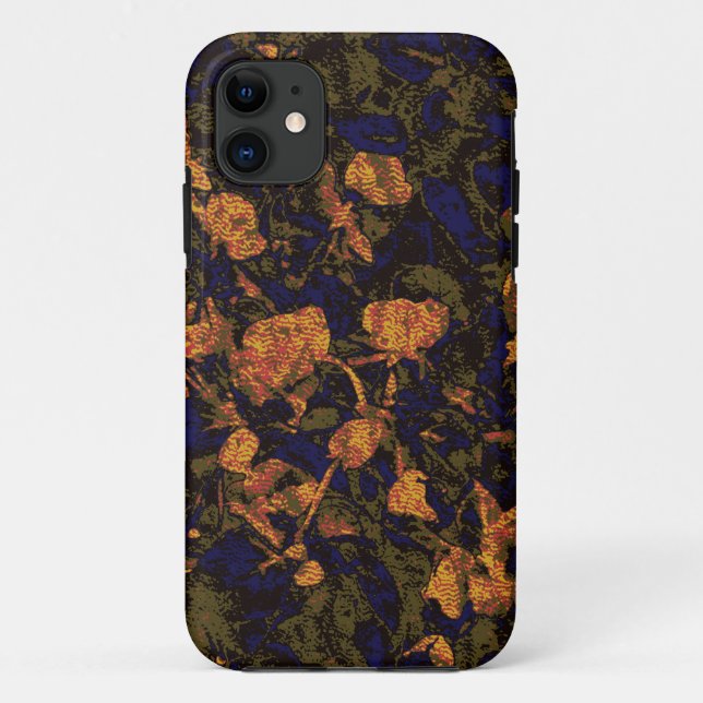 Coques Case-Mate iPhone Fleur orange contre le motif de camouflage de (Dos)