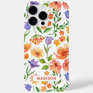 Coque Pour Pour iPhone 14 Pro Max Fleur personnalisée aquarelle moderne colorée