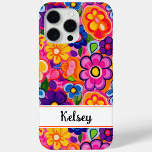 Coque iPhone 15 Pro Max Fleur personnalisée rétro cool
