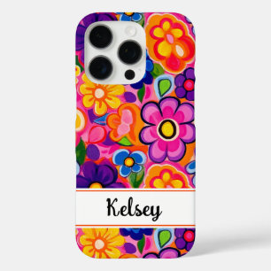 Coques iPhone 16 Pro Fleur personnalisée Rétro Cool