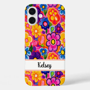 Coques iPhone 16 Plus Fleur personnalisée Rétro Cool