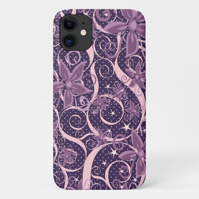 Coques Case-Mate iPhone Fleur pourpre de point (Dos)